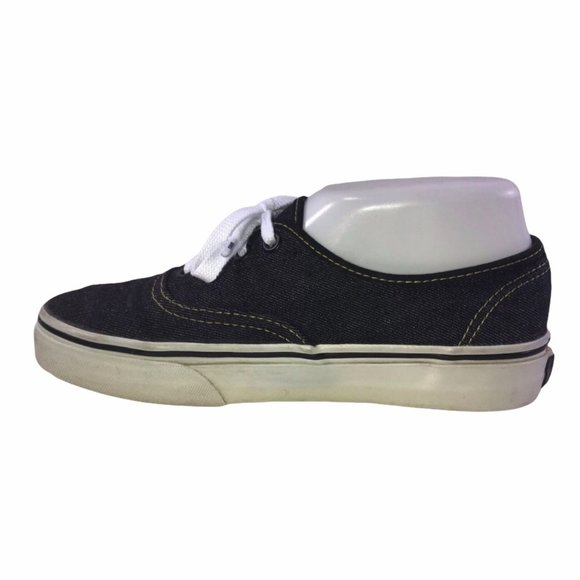 Vans Off the Wall Black Denim Retro Fashion Sneakers Shoes Men’s 5 Women’s 6.5 - Picture 3 of 8